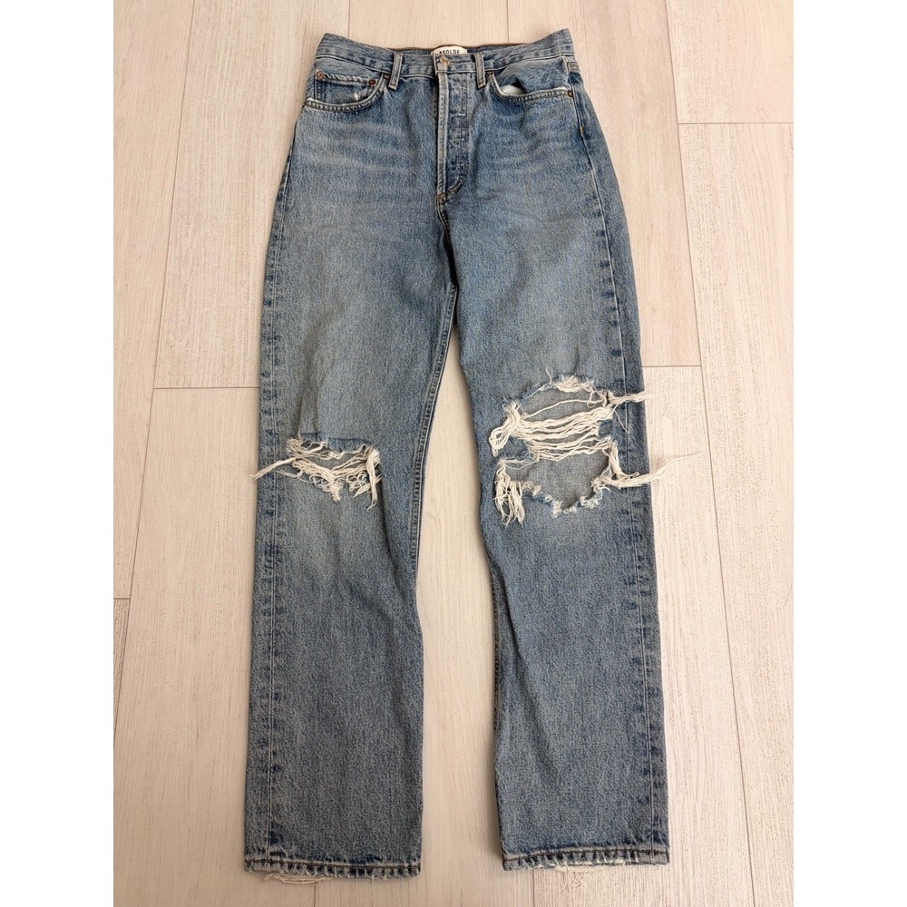 AGOLDE 90s Pinch Waist High Rise Straight Leg Jeans Sz 26 Blue
